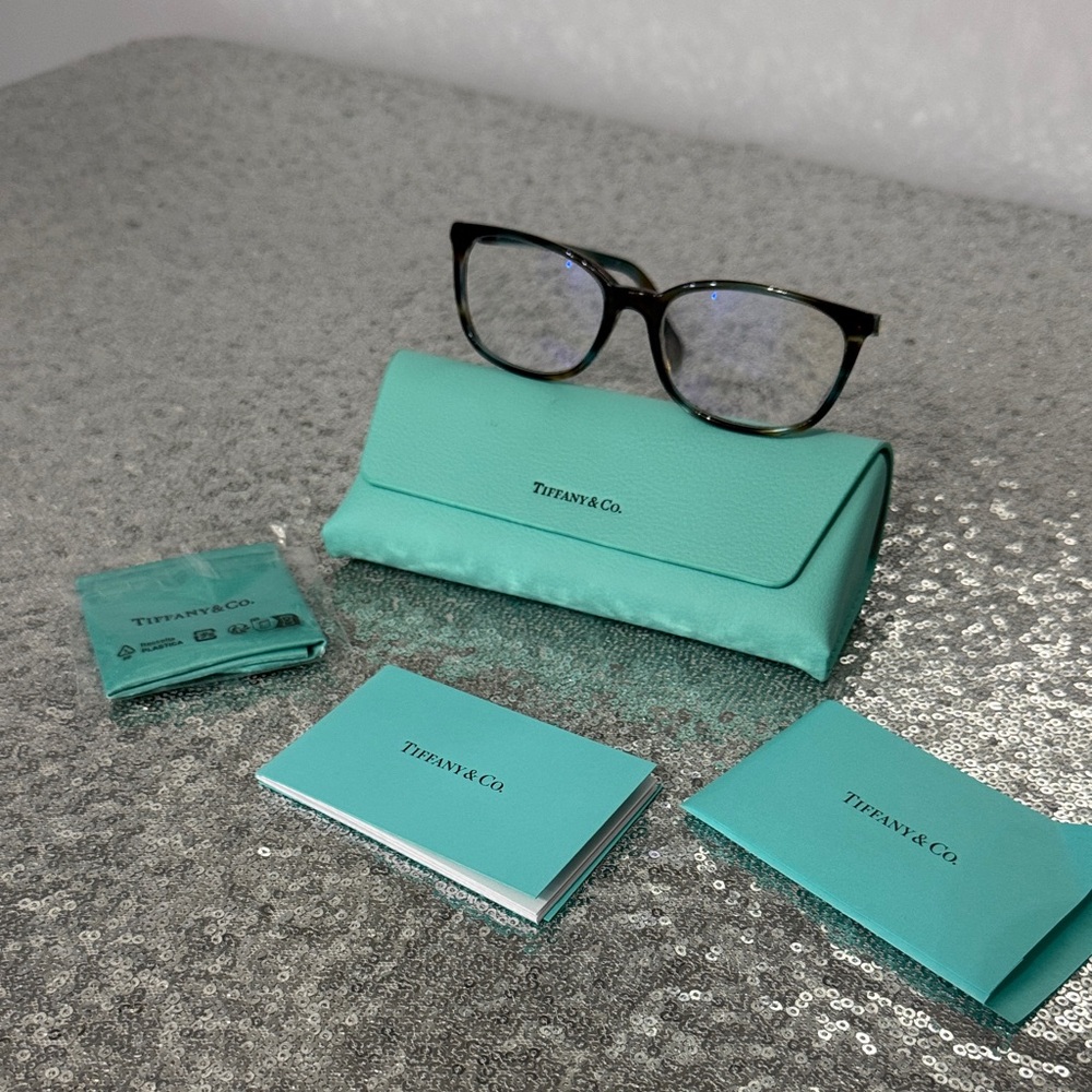 Tiffany & Co. Black Glasses with Turquoise Case